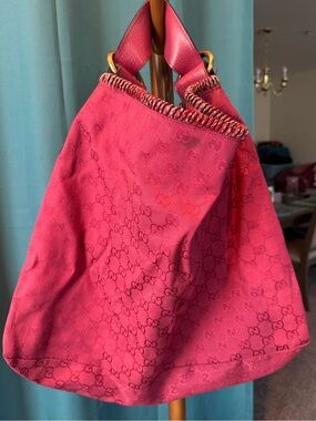 Gucci Pink Monogram Hobo Bag